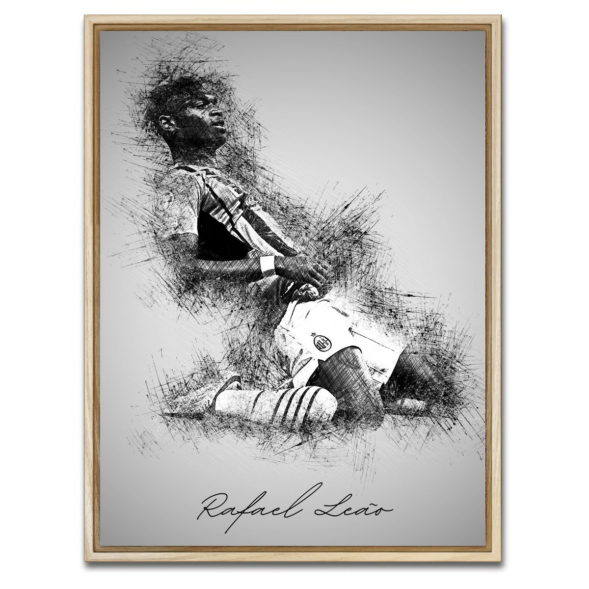 AUTO-MOCKUP WHITE | Rafael Leao | 1 Piece | Natural Framed Canvas | group=3x4