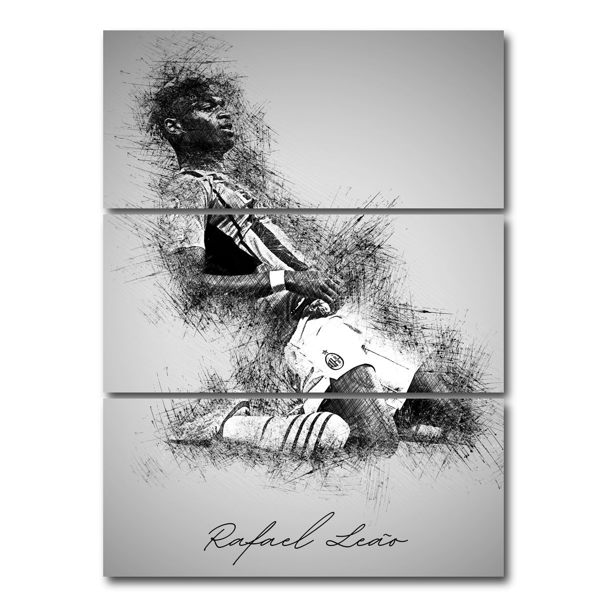 AUTO-MOCKUP WHITE | Rafael Leao | 3 Piece | Gallery Wrap Canvas | group=8x18_stacked