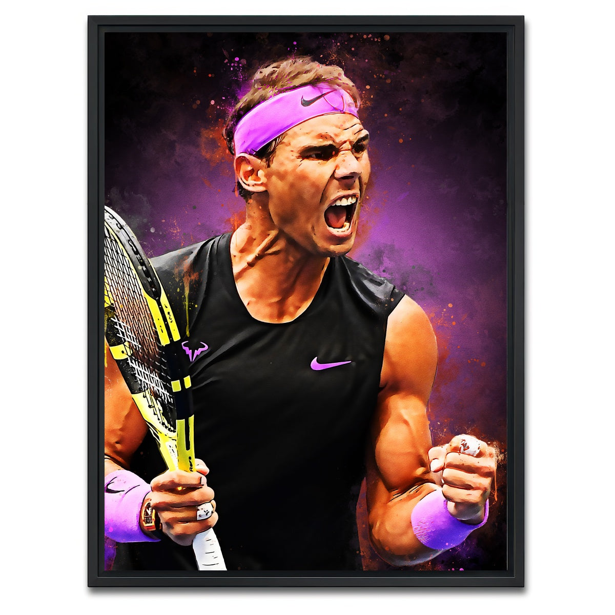 AUTO-MOCKUP WHITE | Rafael Nadal | 1 Piece | Black Framed Canvas | group=3x4