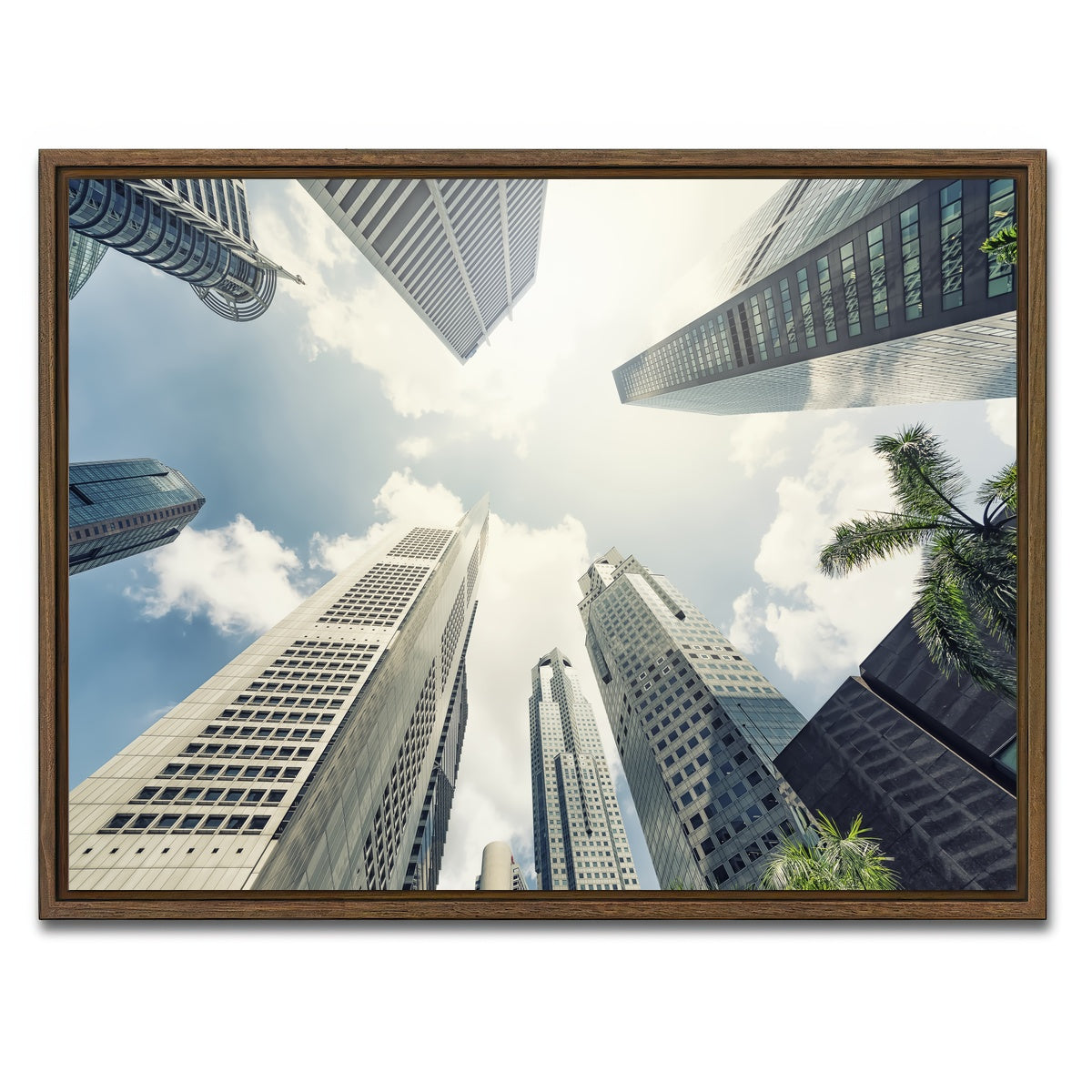 AUTO-MOCKUP WHITE | Raffles Place | 1 Piece | Walnut Framed Canvas | group=4x3