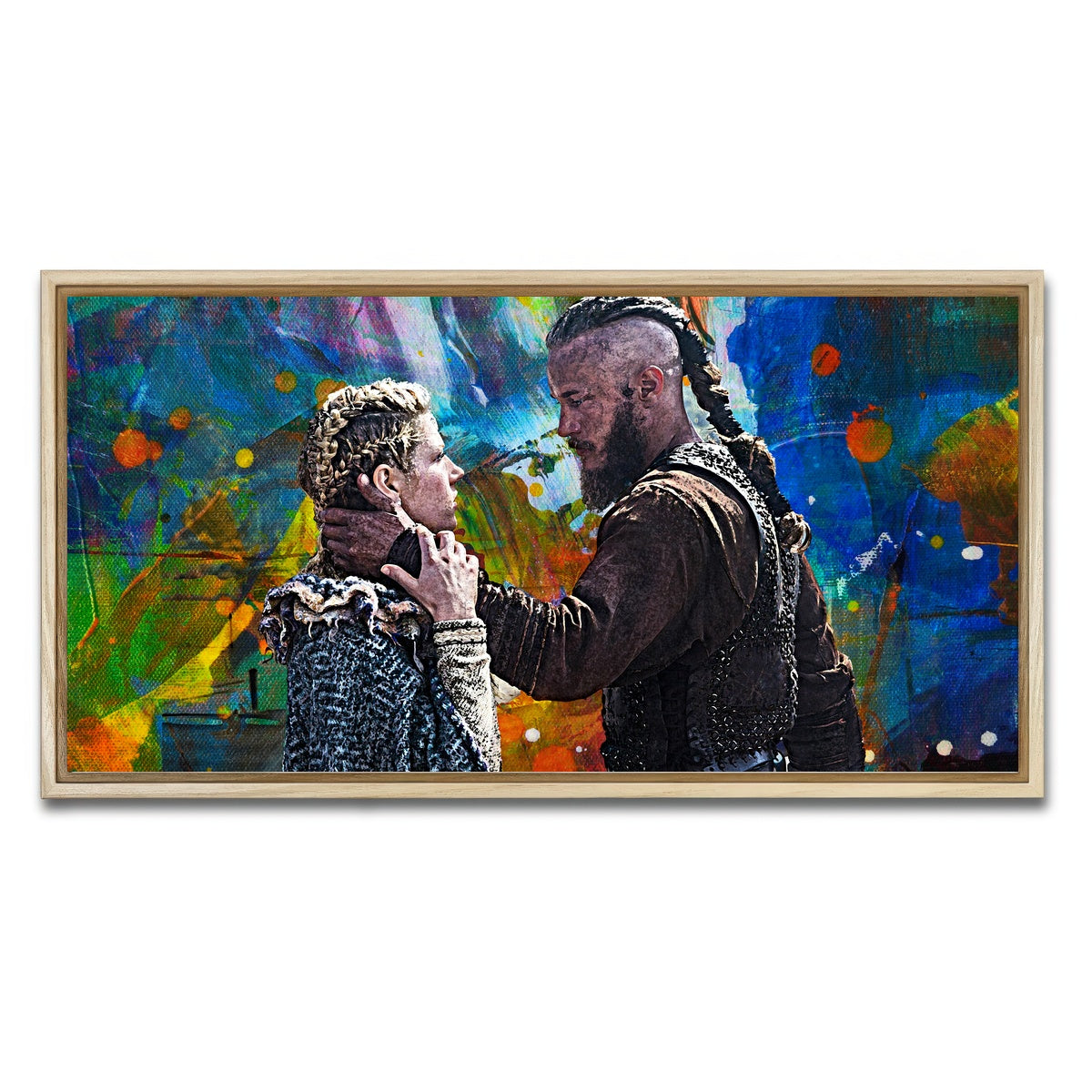 AUTO-MOCKUP WHITE | Ragnar & Lagertha | 1 Piece | Natural Framed Canvas | group=2x1
