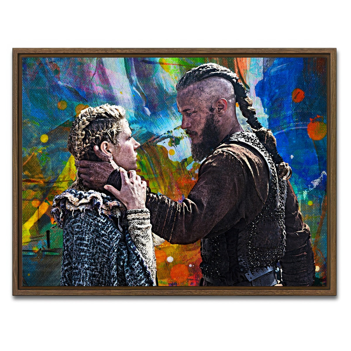 AUTO-MOCKUP WHITE | Ragnar & Lagertha | 1 Piece | Walnut Framed Canvas | group=4x3