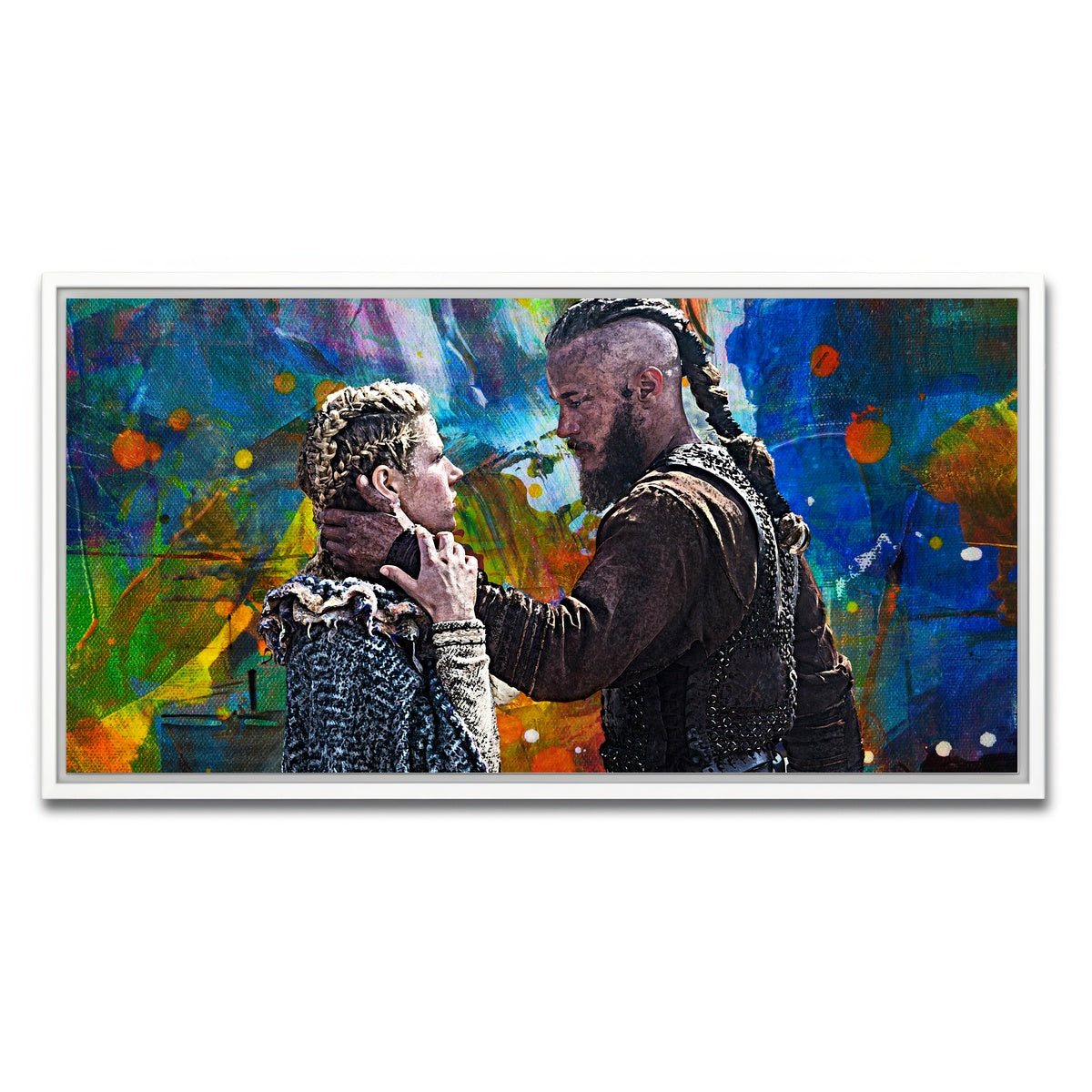 AUTO-MOCKUP WHITE | Ragnar & Lagertha | 1 Piece | White Framed Canvas | group=2x1