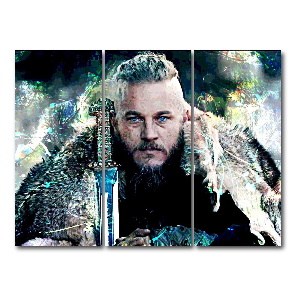 AUTO-MOCKUP WHITE | Ragnar Lothbrok | 3 Piece | Gallery Wrap Canvas | group=8x18