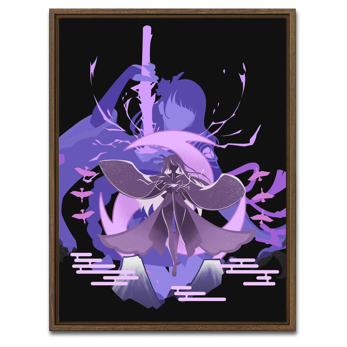 AUTO-MOCKUP WHITE | Raiden Shogun2 | 1 Piece | Walnut Framed Canvas | group=3x4