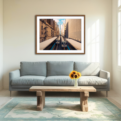 AUTO-MOCKUP ROOM | Railway Station Downtown Chicago Wall Art