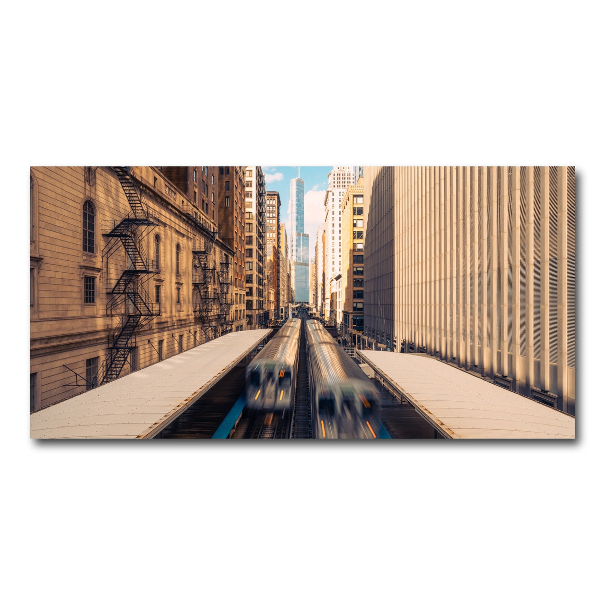 AUTO-MOCKUP WHITE | Railway Station Downtown Chicago | 1 Piece | Gallery Wrap Canvas | group=2x1