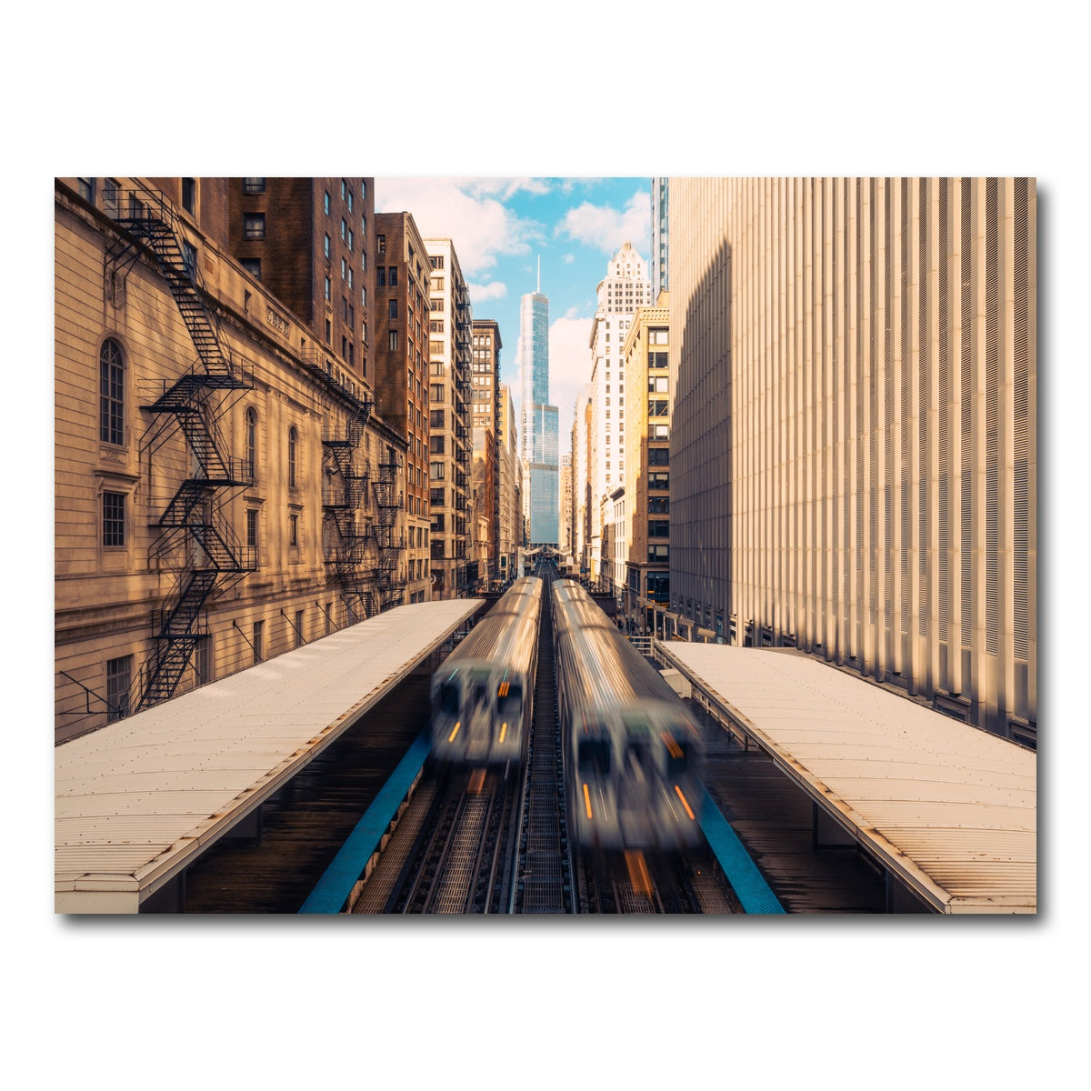 AUTO-MOCKUP WHITE | Railway Station Downtown Chicago | 1 Piece | Gallery Wrap Canvas | group=4x3