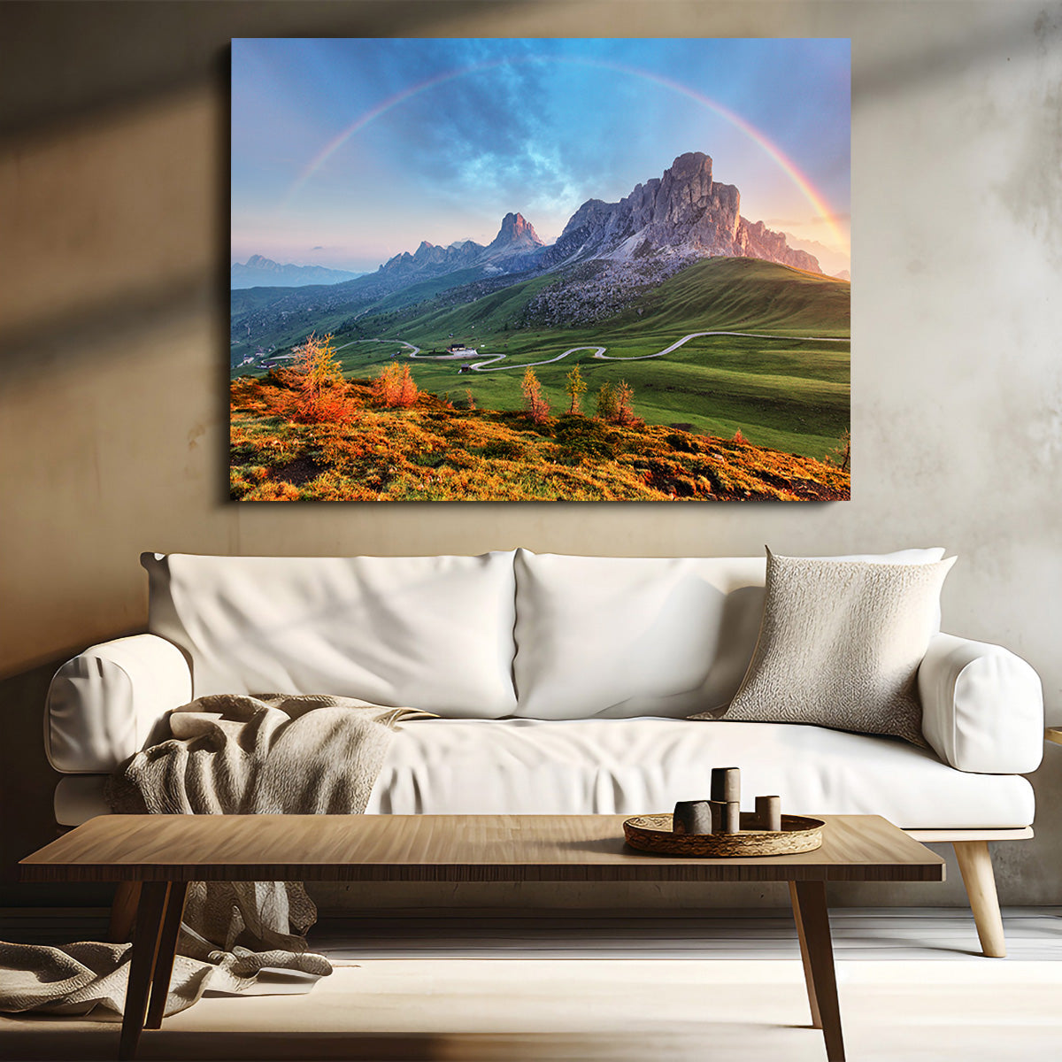 Rainbow In The Alps Wall Art