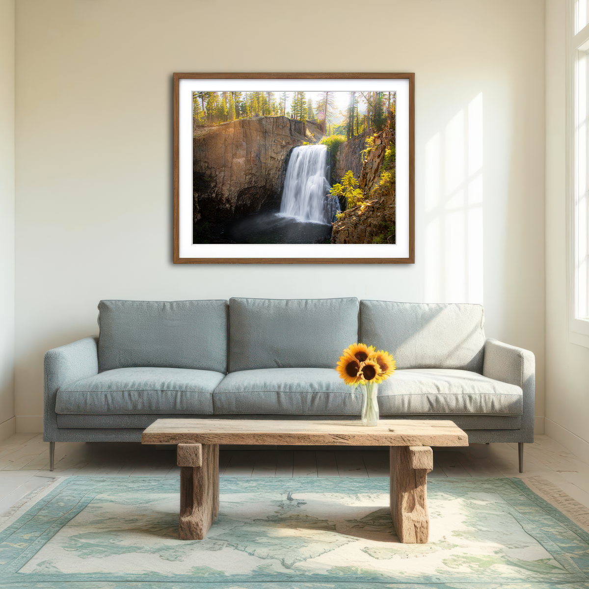 AUTO-MOCKUP ROOM | Rainbow Falls & Forest Wall Art