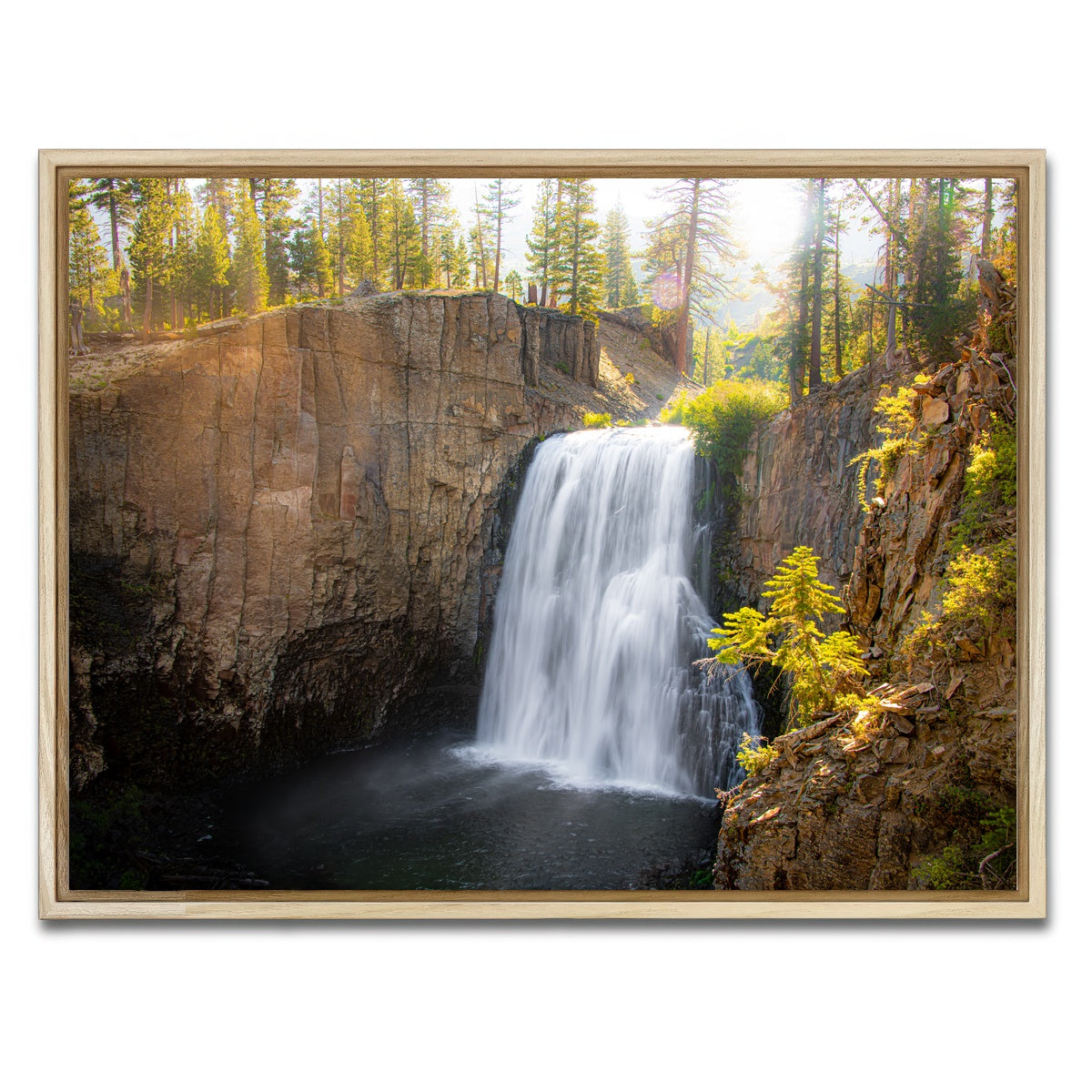 AUTO-MOCKUP WHITE | Rainbow Falls & Forest | 1 Piece | Natural Framed Canvas | group=4x3