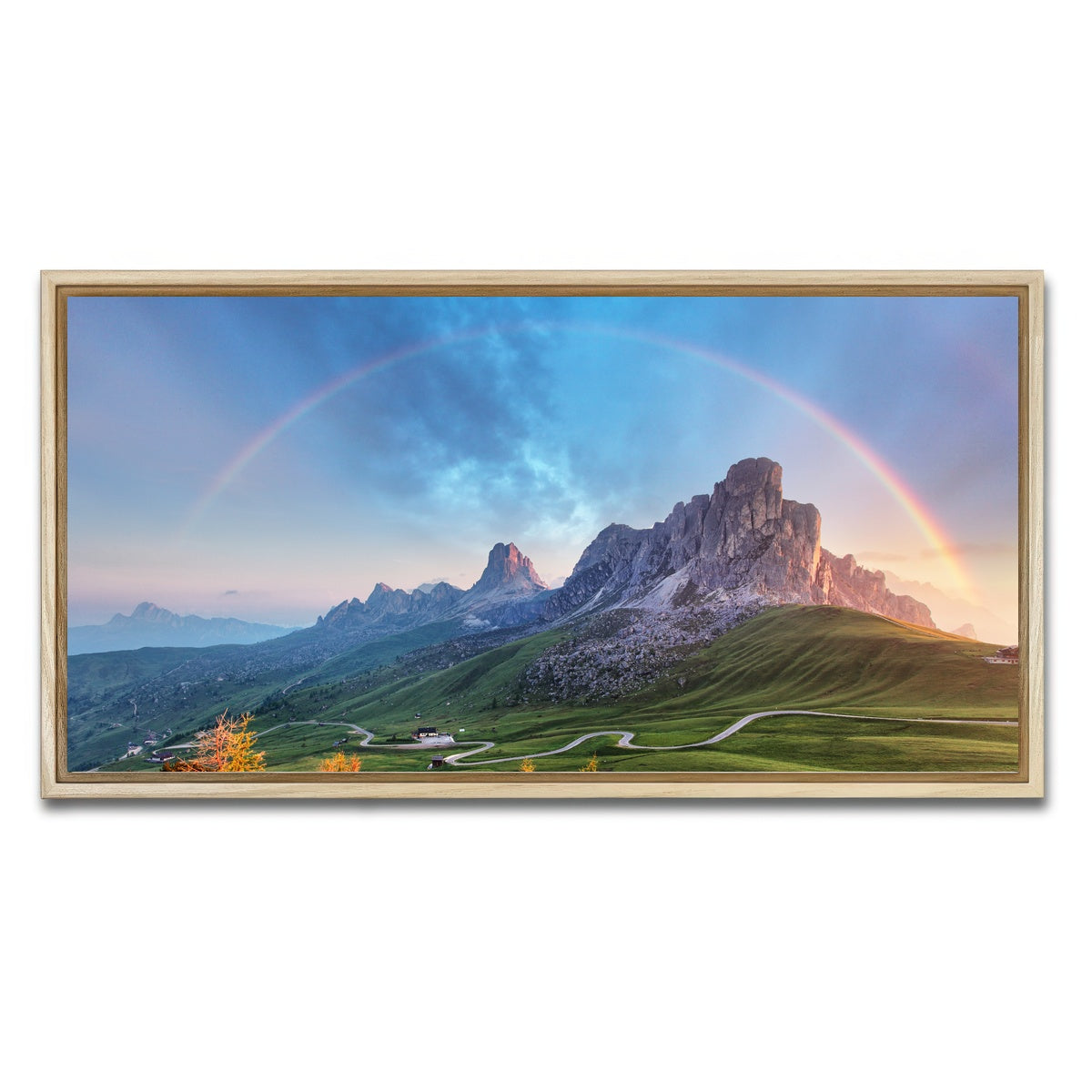AUTO-MOCKUP WHITE | Rainbow In The Alps | 1 Piece | Natural Framed Canvas | group=2x1