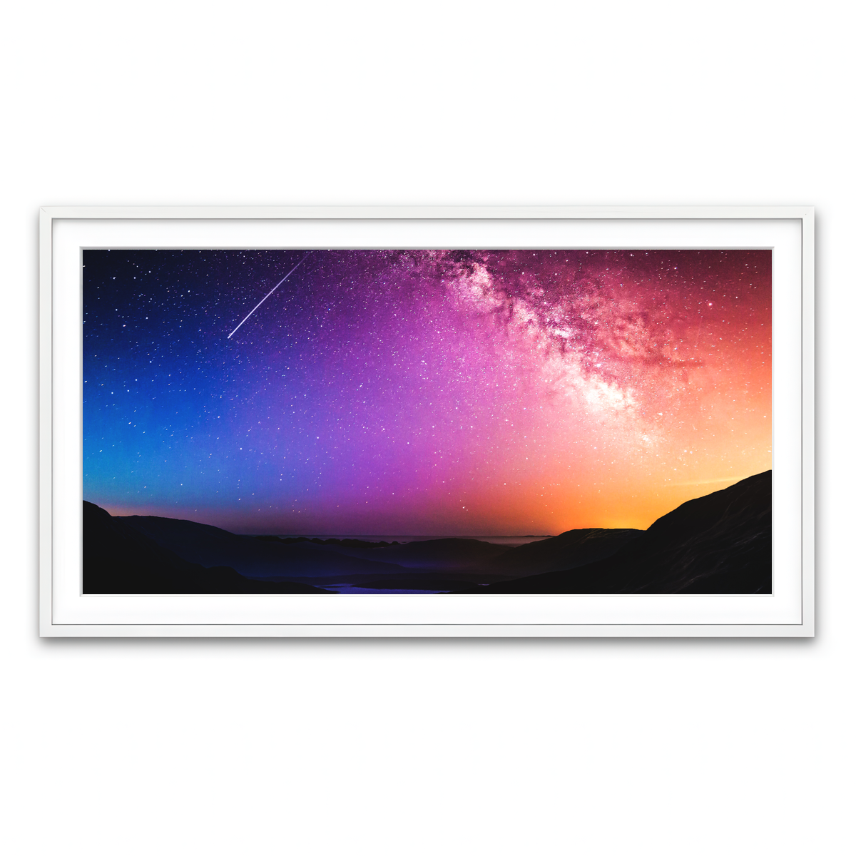 Framed Print 2x1 White