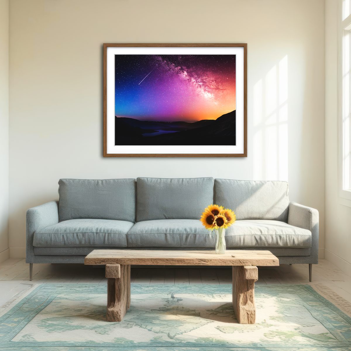AUTO-MOCKUP ROOM | Rainbow Night Wall Art