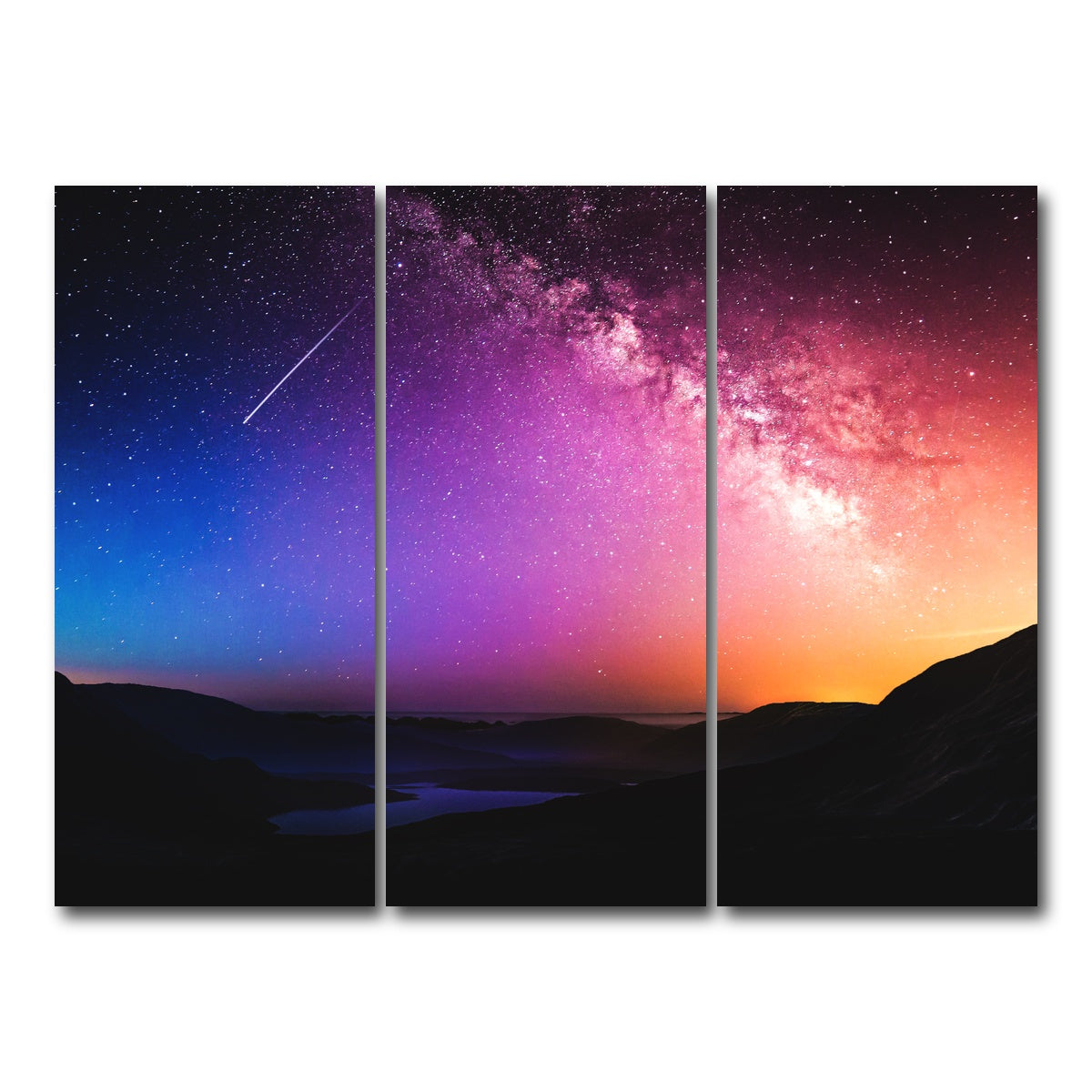 AUTO-MOCKUP WHITE | Rainbow Night | 3 Piece | Gallery Wrap Canvas | group=8x18