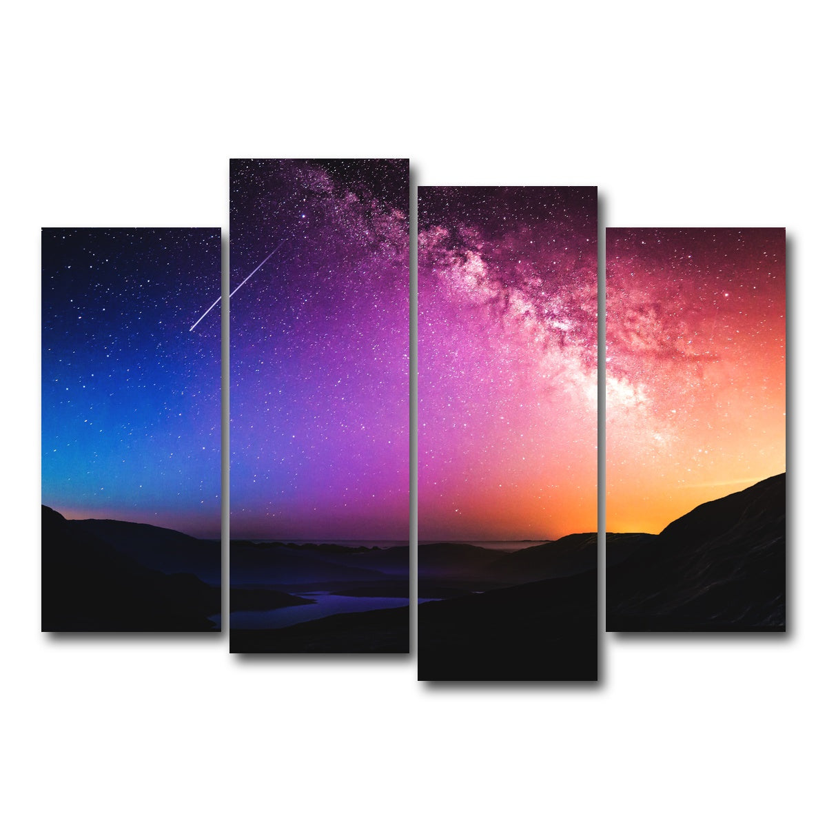 AUTO-MOCKUP WHITE | Rainbow Night | 4 Piece | Gallery Wrap Canvas | group=4_normal