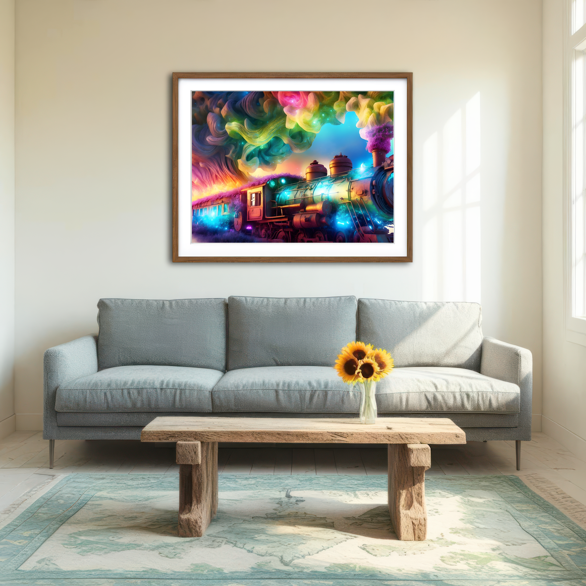 AUTO-MOCKUP ROOM | Rainbow Railways Wall Art