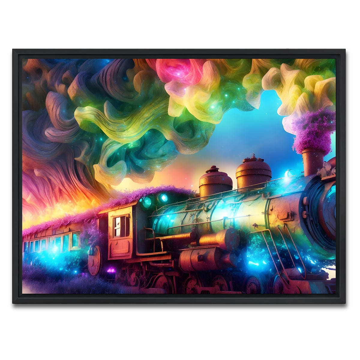 AUTO-MOCKUP WHITE | Rainbow Railways | 1 Piece | Black Framed Canvas | group=4x3