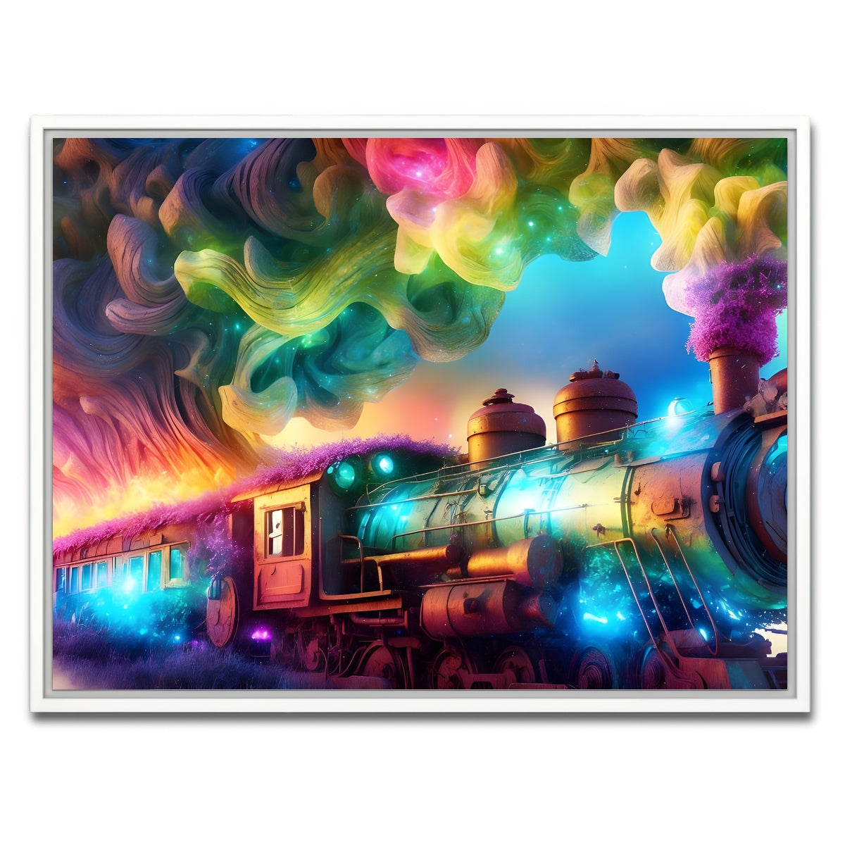 AUTO-MOCKUP WHITE | Rainbow Railways | 1 Piece | White Framed Canvas | group=4x3