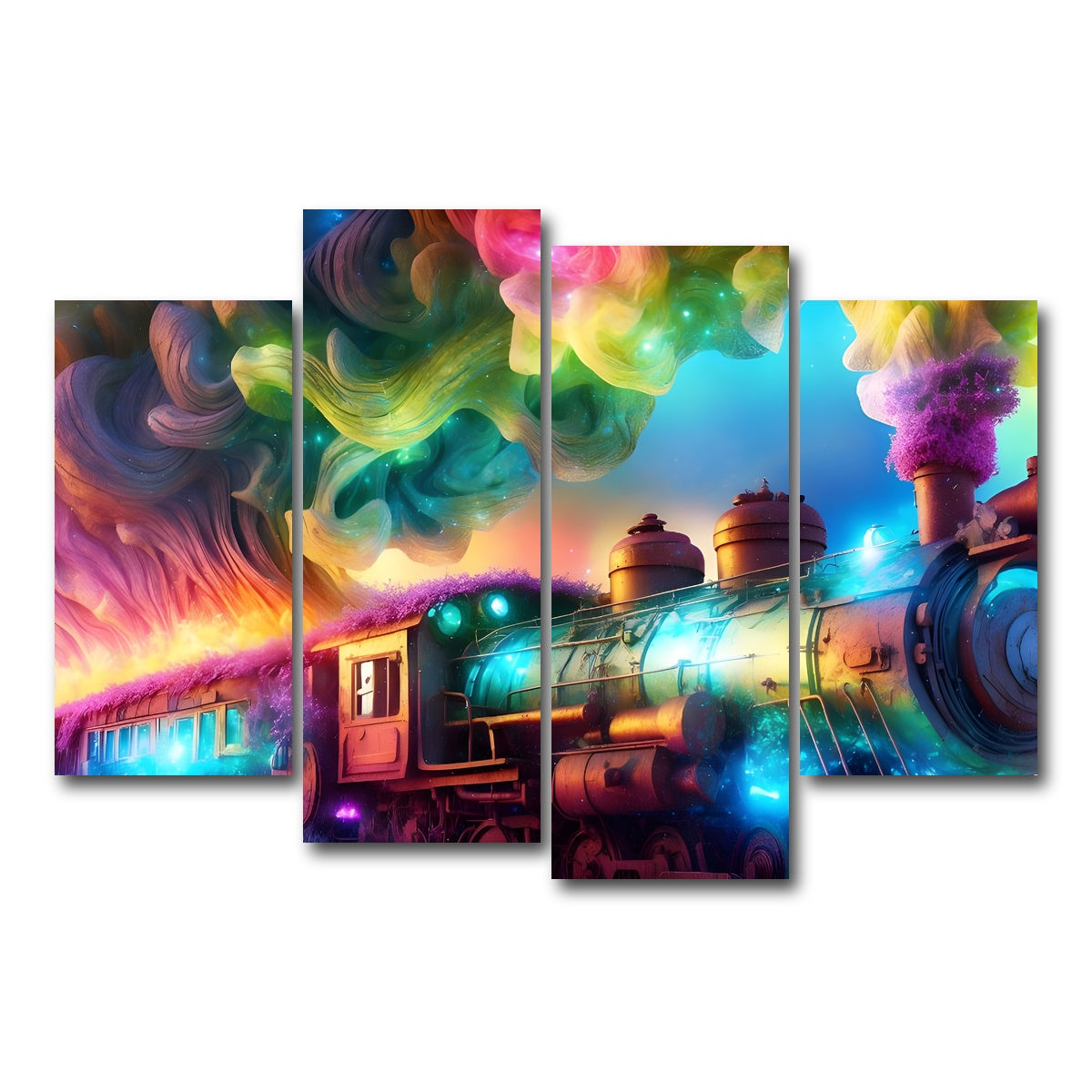 AUTO-MOCKUP WHITE | Rainbow Railways | 4 Piece | Gallery Wrap Canvas | group=4_short