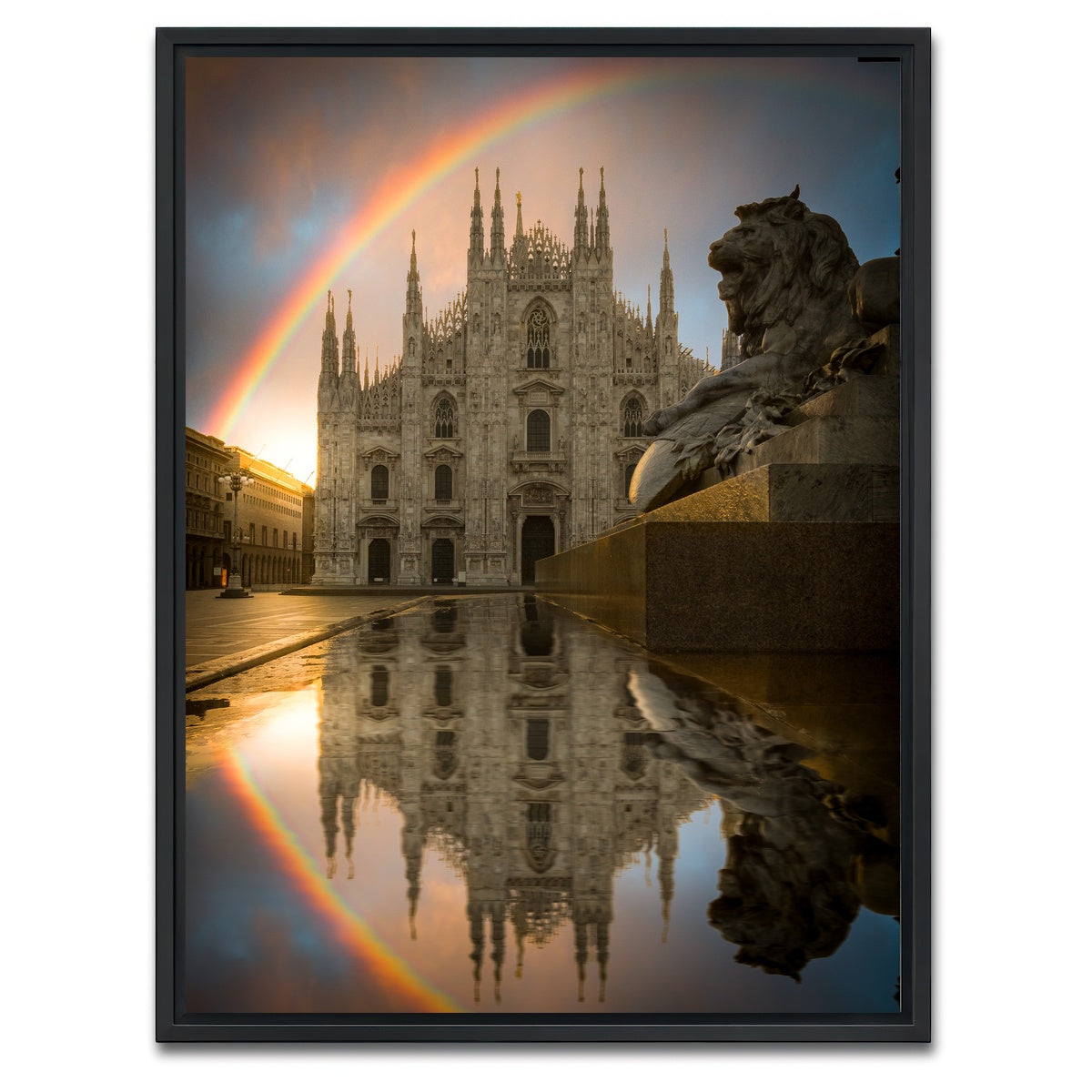 AUTO-MOCKUP WHITE | Rainbow in Milan | 1 Piece | Black Framed Canvas | group=3x4