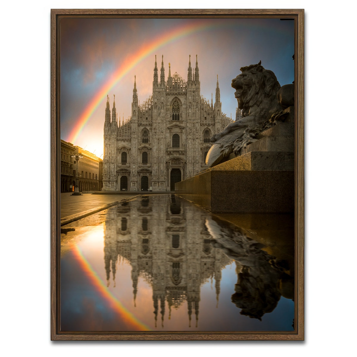 AUTO-MOCKUP WHITE | Rainbow in Milan | 1 Piece | Walnut Framed Canvas | group=3x4
