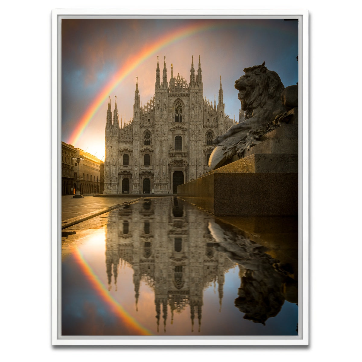 AUTO-MOCKUP WHITE | Rainbow in Milan | 1 Piece | White Framed Canvas | group=3x4