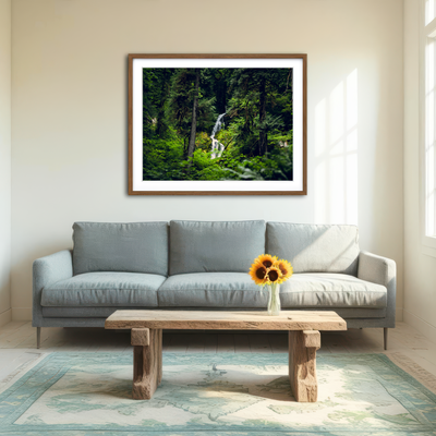 AUTO-MOCKUP ROOM | Rainforest Waterfall Wall Art
