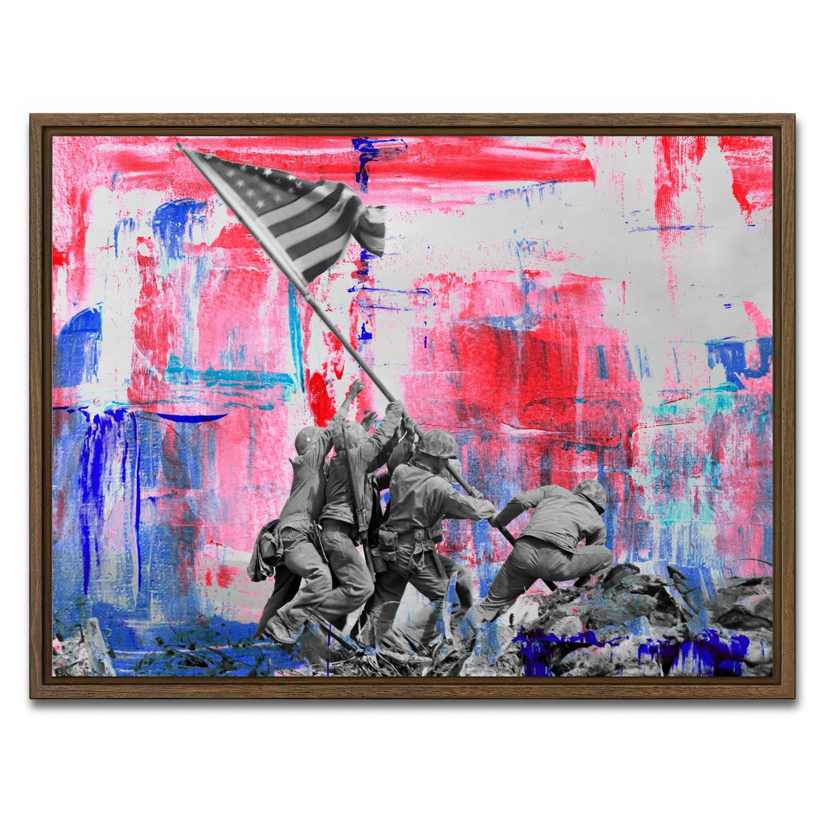 AUTO-MOCKUP WHITE | Raising the Flag on Iwo Jima | 1 Piece | Walnut Framed Canvas | group=4x3