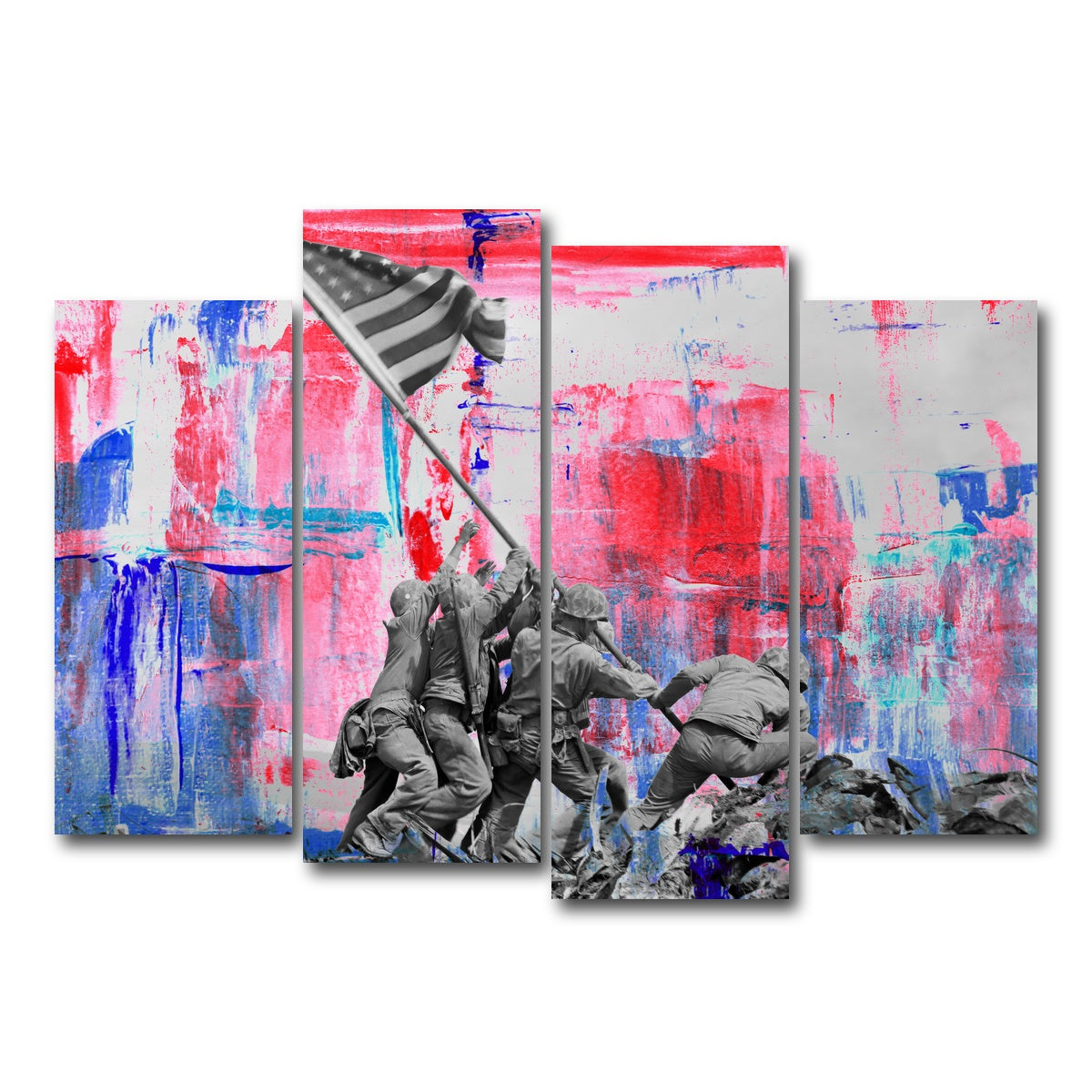 AUTO-MOCKUP WHITE | Raising the Flag on Iwo Jima | 4 Piece | Gallery Wrap Canvas | group=4_normal