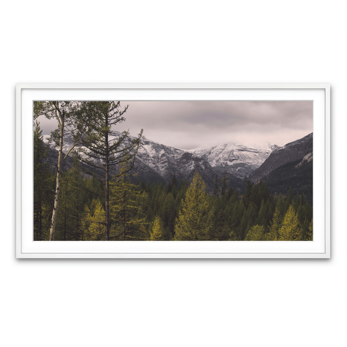 Framed Print 2x1 White