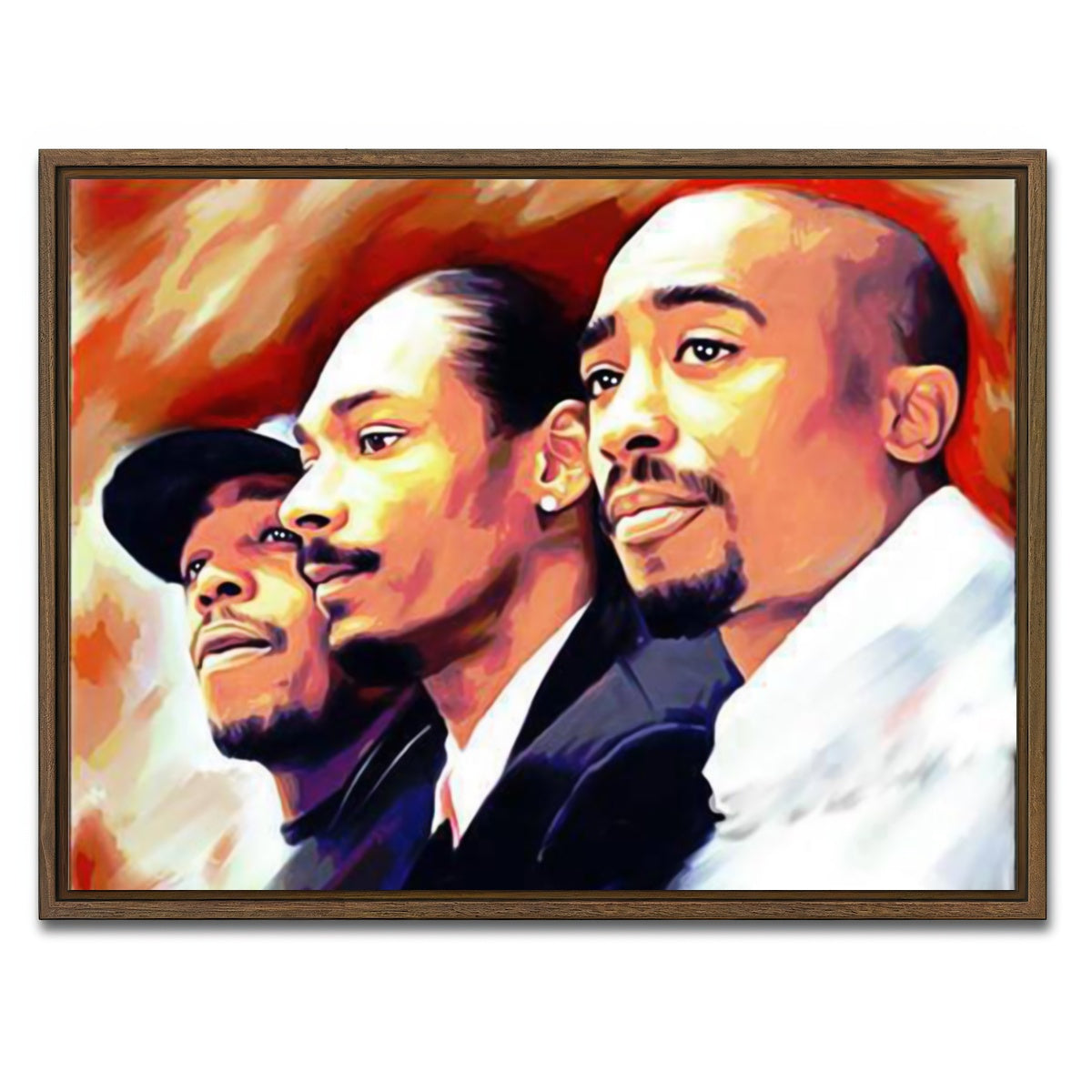 AUTO-MOCKUP WHITE | Rap Legends | 1 Piece | Walnut Framed Canvas | group=4x3