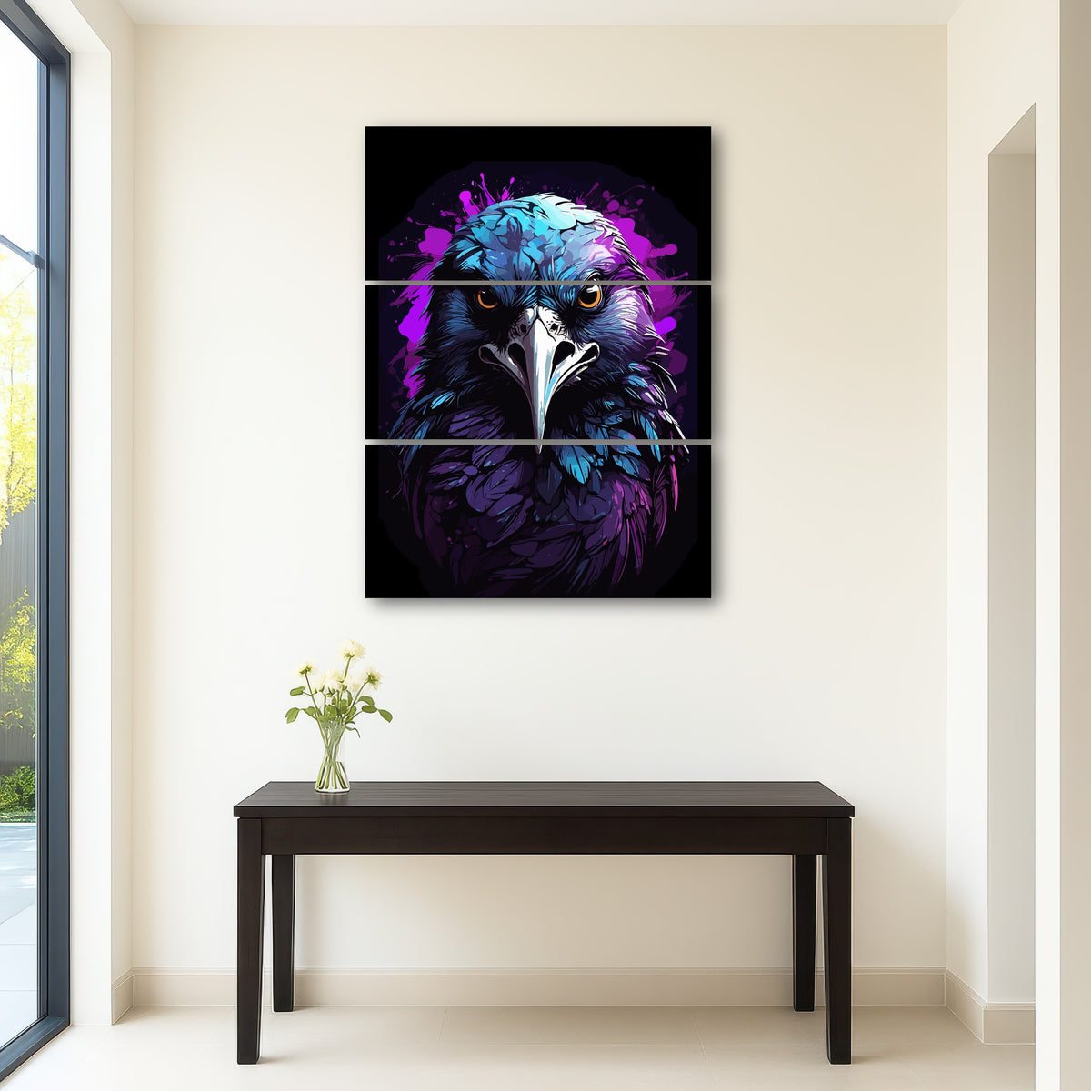 AUTO-MOCKUP ROOM | Raven Animal Colorful Wall Art