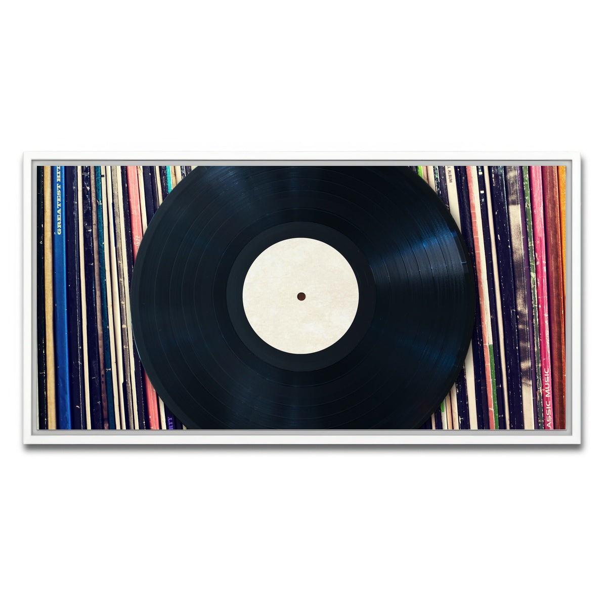AUTO-MOCKUP WHITE | Record Wall | 1 Piece | White Framed Canvas | group=2x1
