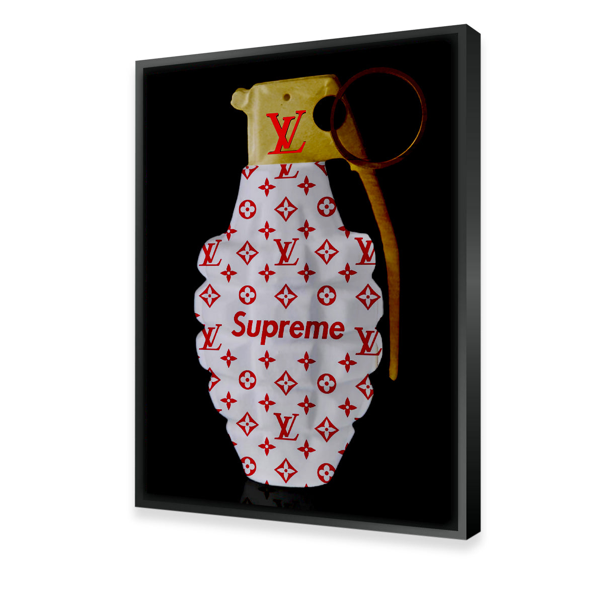 Red White Gold LV Grenade Wall Art
