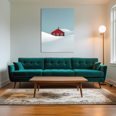 AUTO-MOCKUP ROOM | Red Barn in Snow