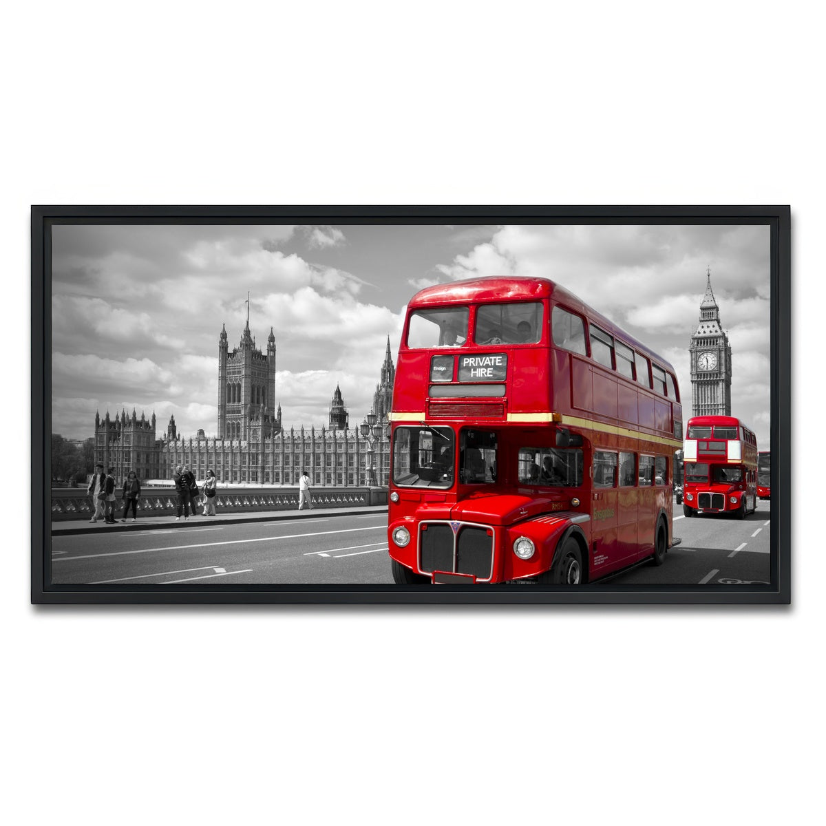 AUTO-MOCKUP WHITE | Red Buses in London | 1 Piece | Black Framed Canvas | group=2x1