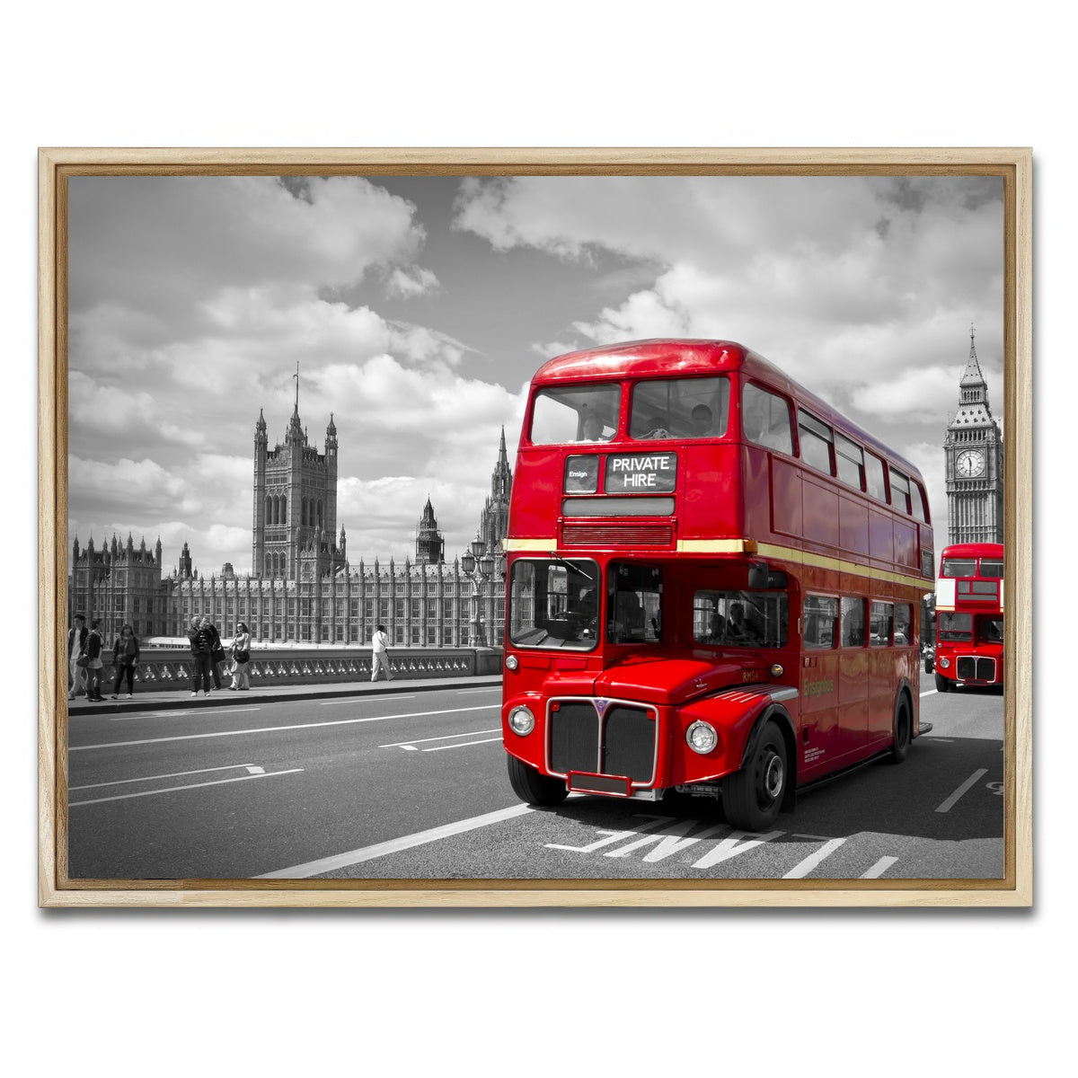 AUTO-MOCKUP WHITE | Red Buses in London | 1 Piece | Natural Framed Canvas | group=4x3