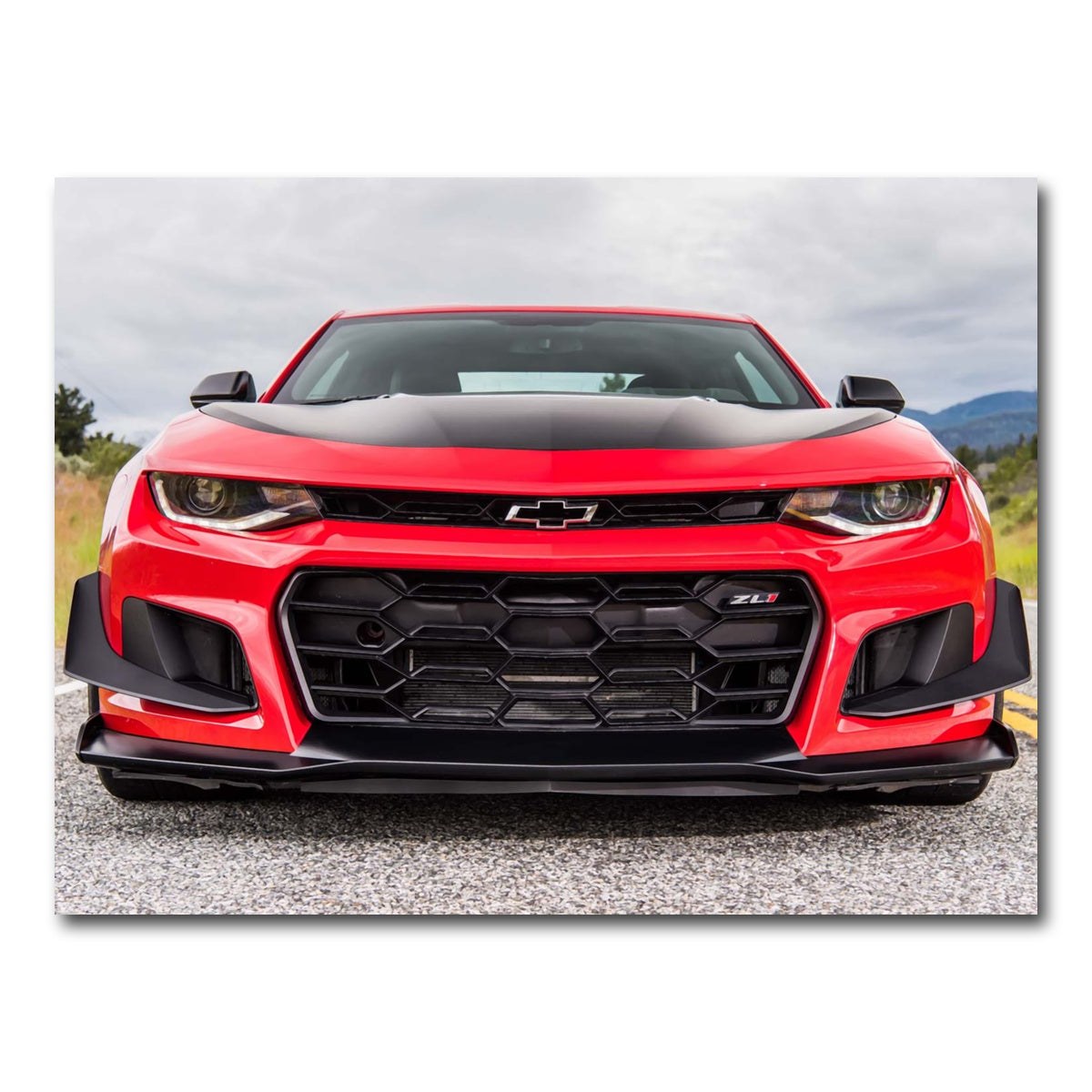 AUTO-MOCKUP WHITE | Red Camaro ZL1 | 1 Piece | Gallery Wrap Canvas | group=4x3