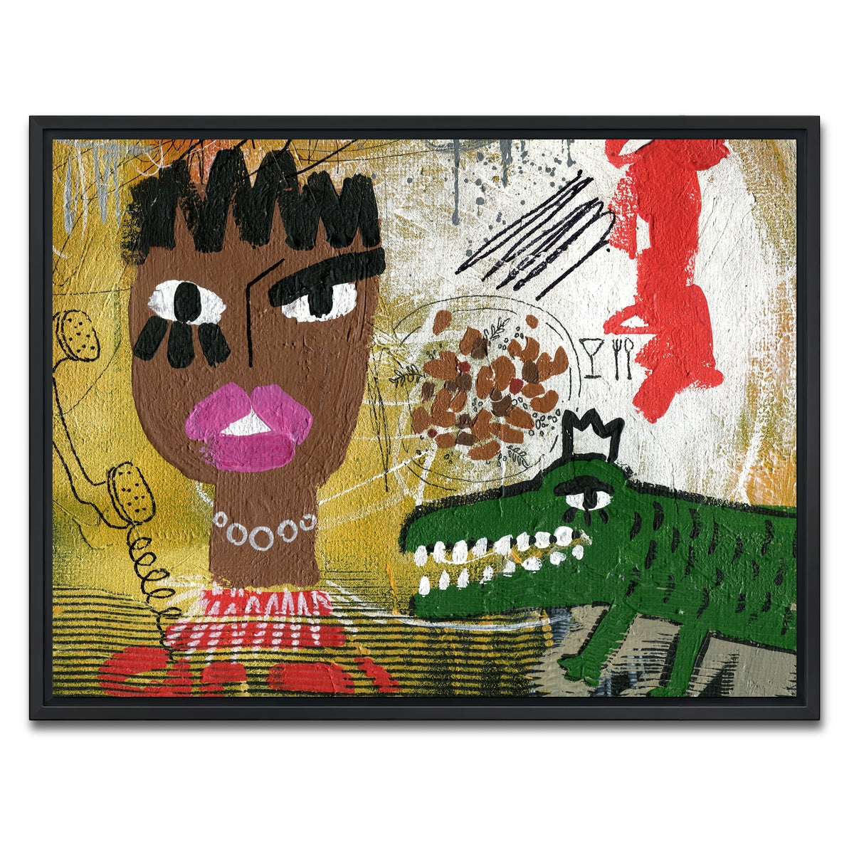 AUTO-MOCKUP WHITE | Red Croc | 1 Piece | Black Framed Canvas | group=4x3