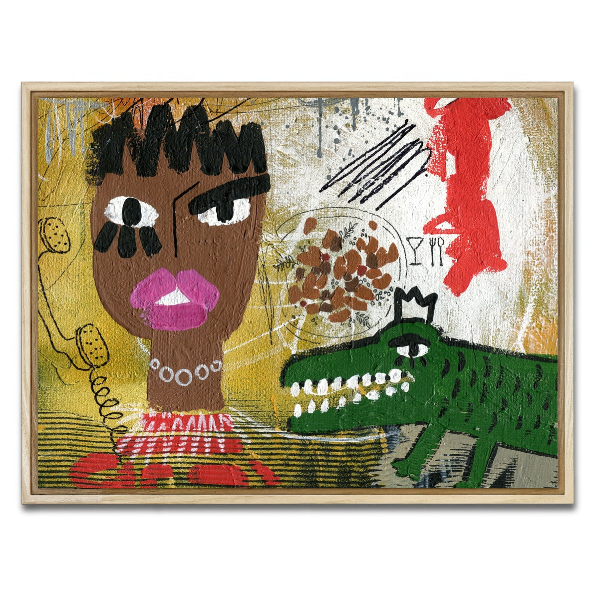 AUTO-MOCKUP WHITE | Red Croc | 1 Piece | Natural Framed Canvas | group=4x3