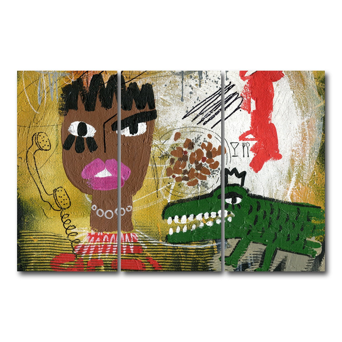 AUTO-MOCKUP WHITE | Red Croc | 3 Piece | Gallery Wrap Canvas | group=12x24