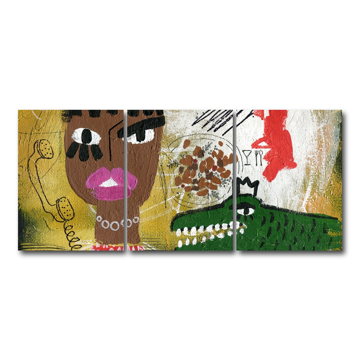 AUTO-MOCKUP WHITE | Red Croc | 3 Piece | Gallery Wrap Canvas | group=18x24