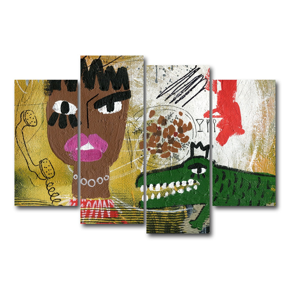 AUTO-MOCKUP WHITE | Red Croc | 4 Piece | Gallery Wrap Canvas | group=4_short