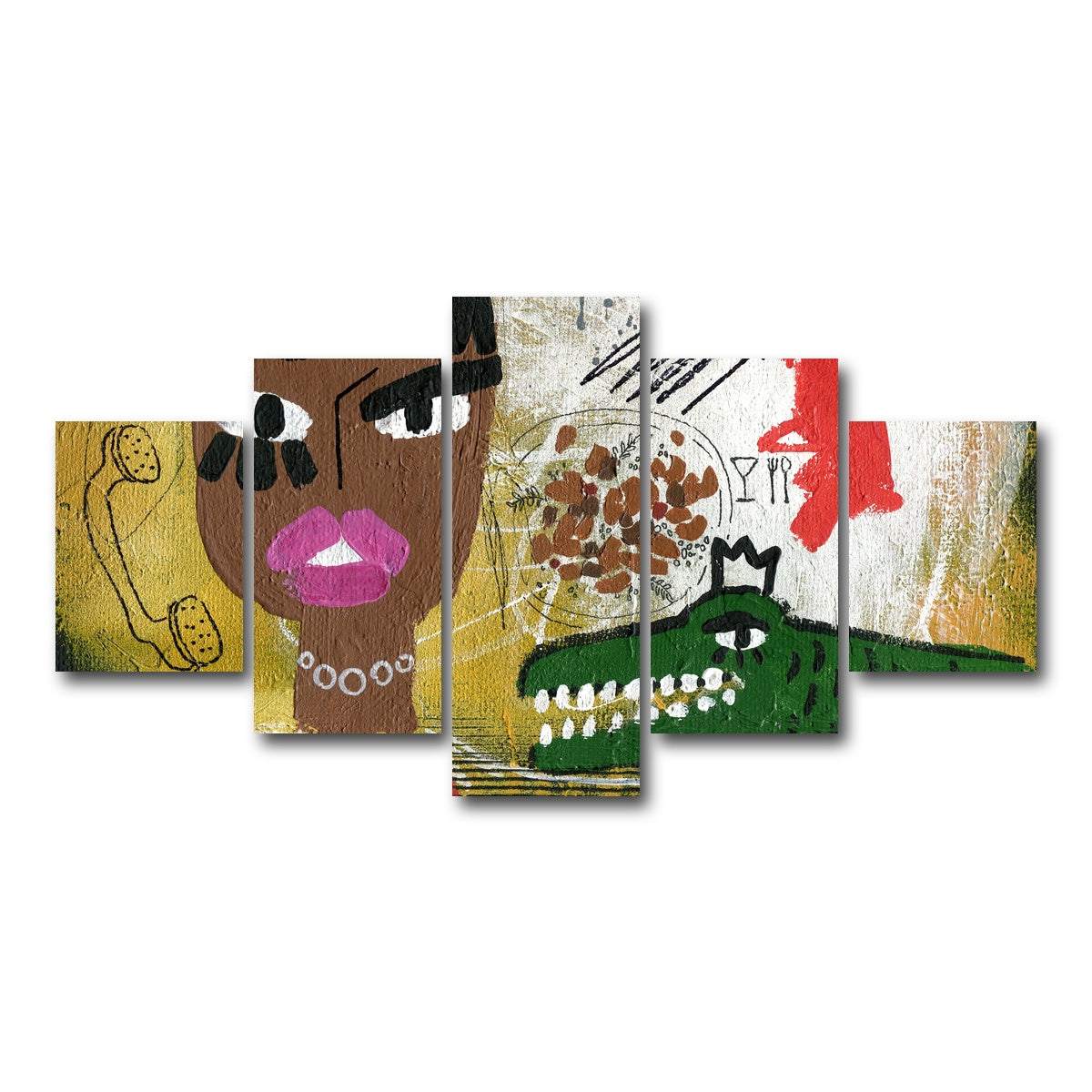 AUTO-MOCKUP WHITE | Red Croc | 5 Piece | Gallery Wrap Canvas | group=5_short