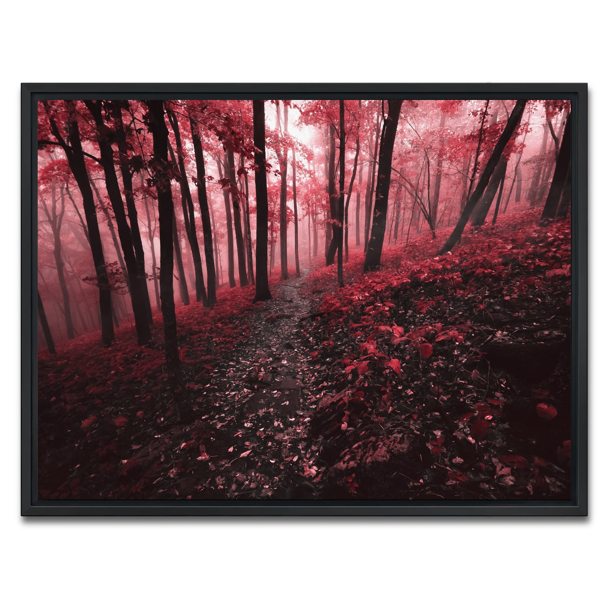 AUTO-MOCKUP WHITE | Red Forest | 1 Piece | Black Framed Canvas | group=4x3