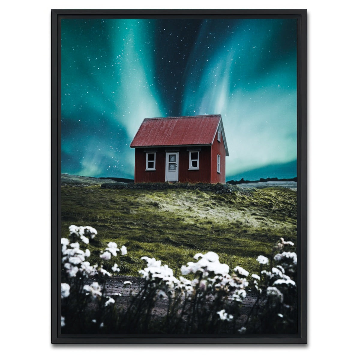 AUTO-MOCKUP WHITE | Red House Aurora | 1 Piece | Black Framed Canvas | group=3x4