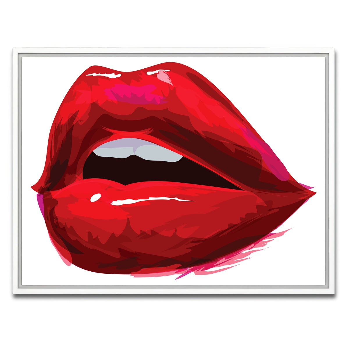 AUTO-MOCKUP WHITE | Red Lips | 1 Piece | White Framed Canvas | group=4x3