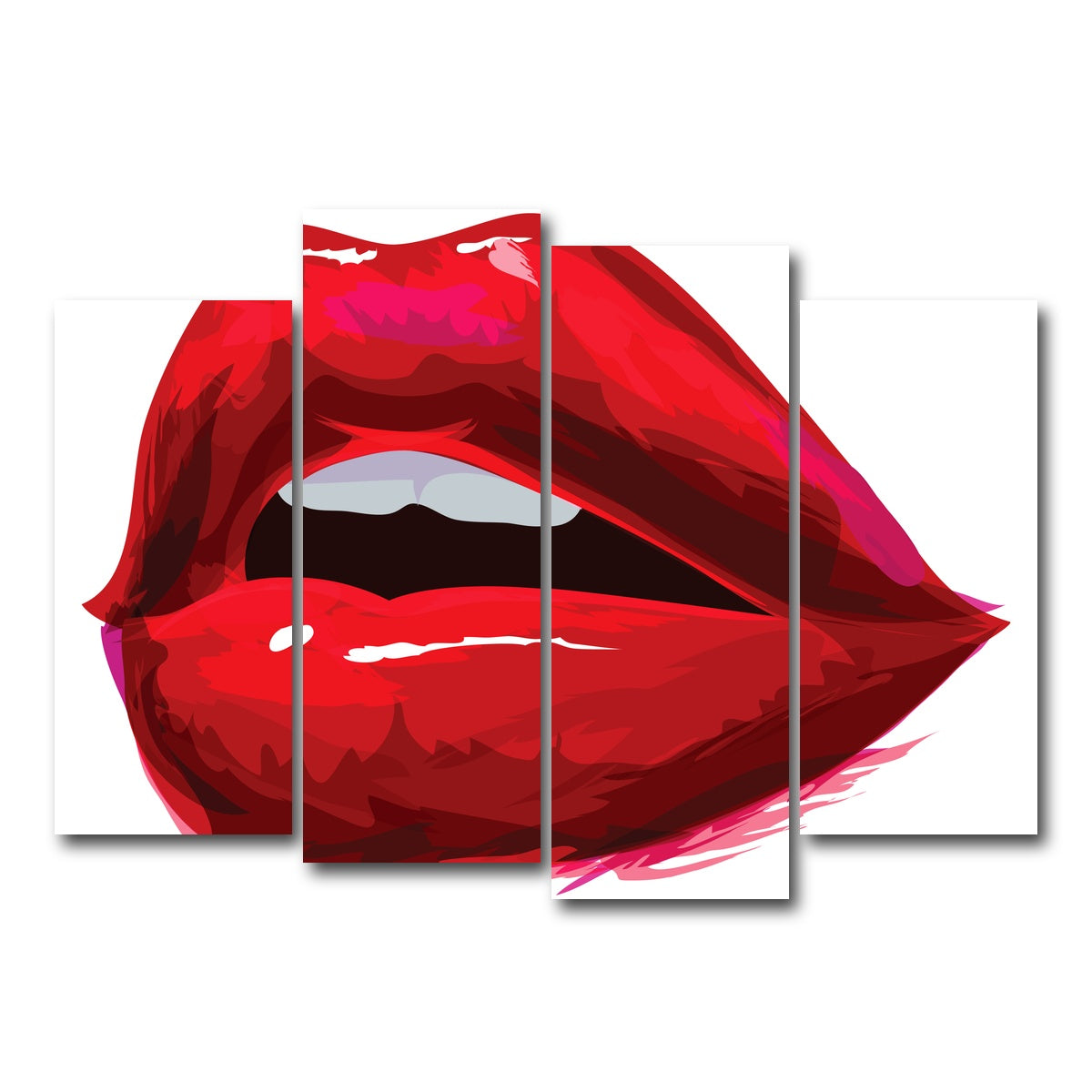 AUTO-MOCKUP WHITE | Red Lips | 4 Piece | Gallery Wrap Canvas | group=4_normal