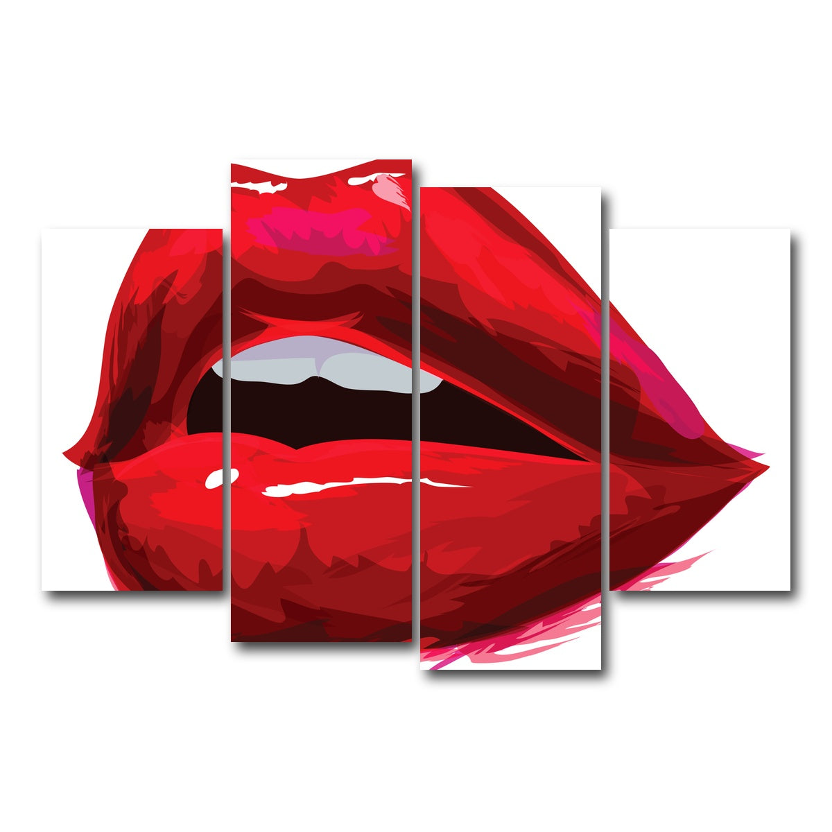 AUTO-MOCKUP WHITE | Red Lips | 4 Piece | Gallery Wrap Canvas | group=4_short